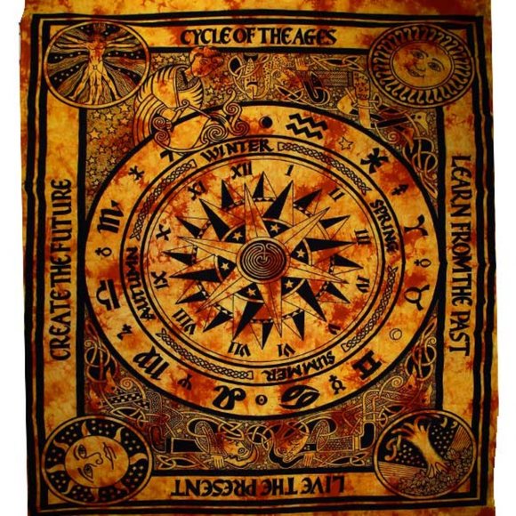 Cycle of the Ages Cotton Tapestry Wall Hanging - Picture 1 of 2